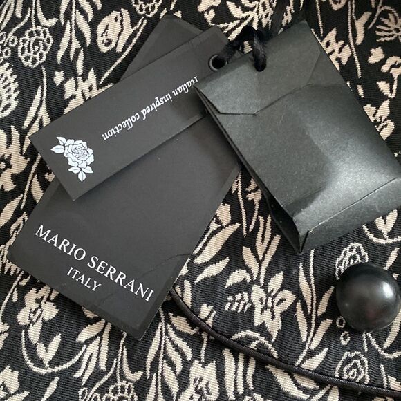 MARIO Serrani Italy Long Floral Print collarless Cardigan Size 8 - Picture 9 of 16